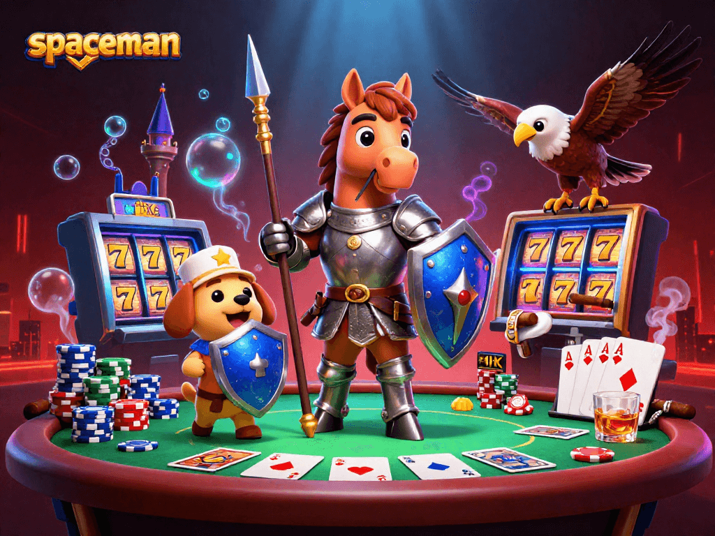 Spin the reels with the spaceman in an exhilarating casino adventure featuring poker and jackpot themes.