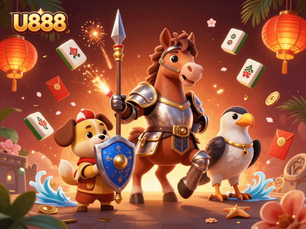 Experience U888’s thrilling offers through an engaging online casino scene filled with vibrant game elements.