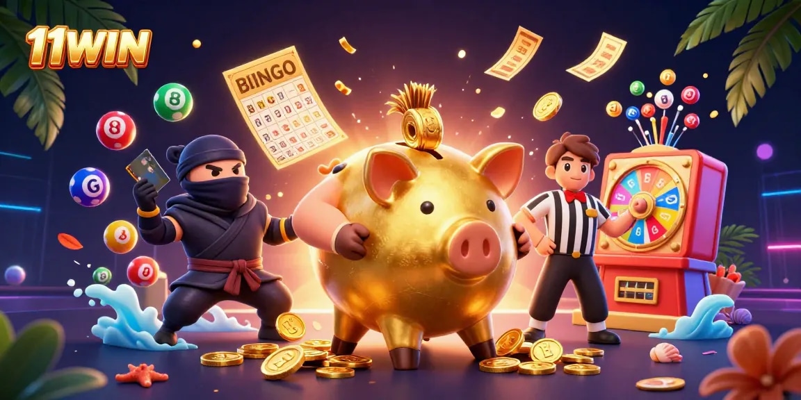 Engage with 11WIN's captivating casino universe featuring vibrant characters and thrilling game elements.