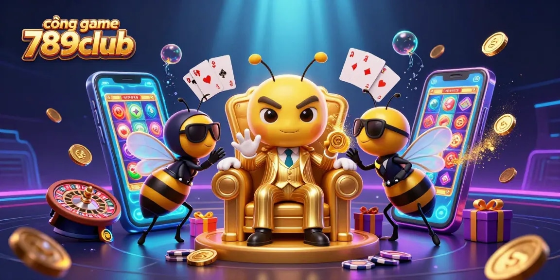 Experience the thrill of the cổng game 789club with a vibrant 3D casino scene featuring exciting gaming elements.