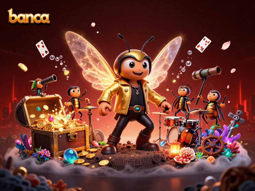 Engage in action-packed banca gameplay with vibrant characters and treasures.