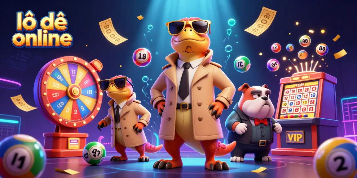 Engage with lô đề online excitement in a 3D illustration of raptors in a trench coat at a casino.