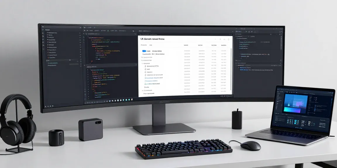 UK domain renewal prices visualized in a modern developer workspace with coding tools.