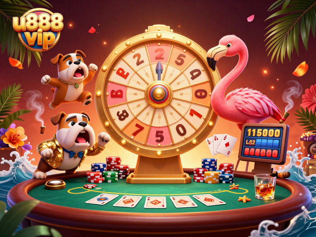 Experience the thrilling u888 vip games with dynamic characters and vibrant casino elements.
