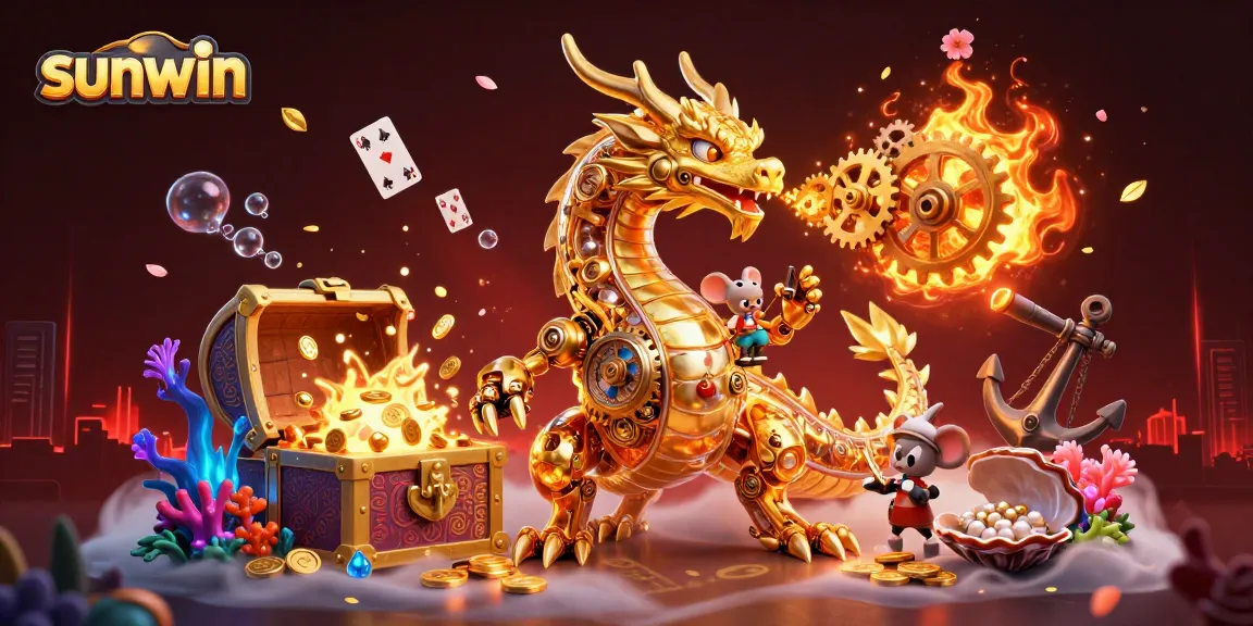 Experience thrilling games at sunwin, where the golden dragon breathes luck and fortune amidst treasure.