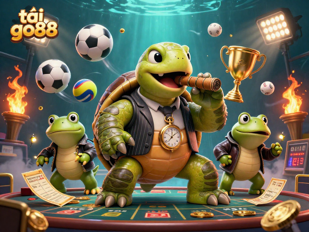 Engage with the exciting tải go88 casino experience featuring a turtle mobster and frog enforcers.