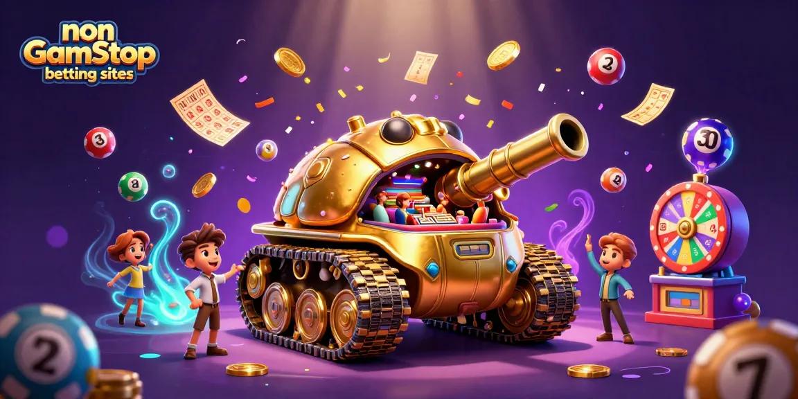 Engage in non GamStop betting sites with colorful lottery elements and a dynamic casino tank.