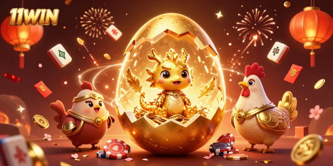 Engage with thrilling winnings at 11WIN, featuring a vibrant 3D dragon scene amidst casino elements.