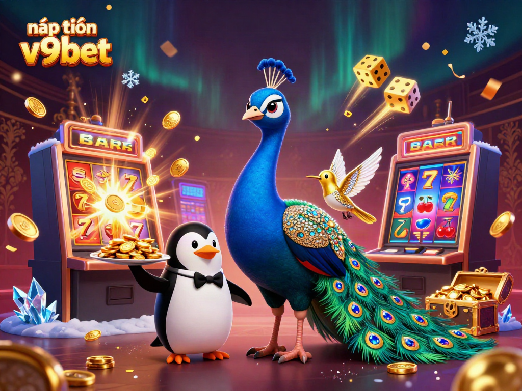 Engage with exciting nạp tiền v9bet gaming features in a lively 3D casino scene.