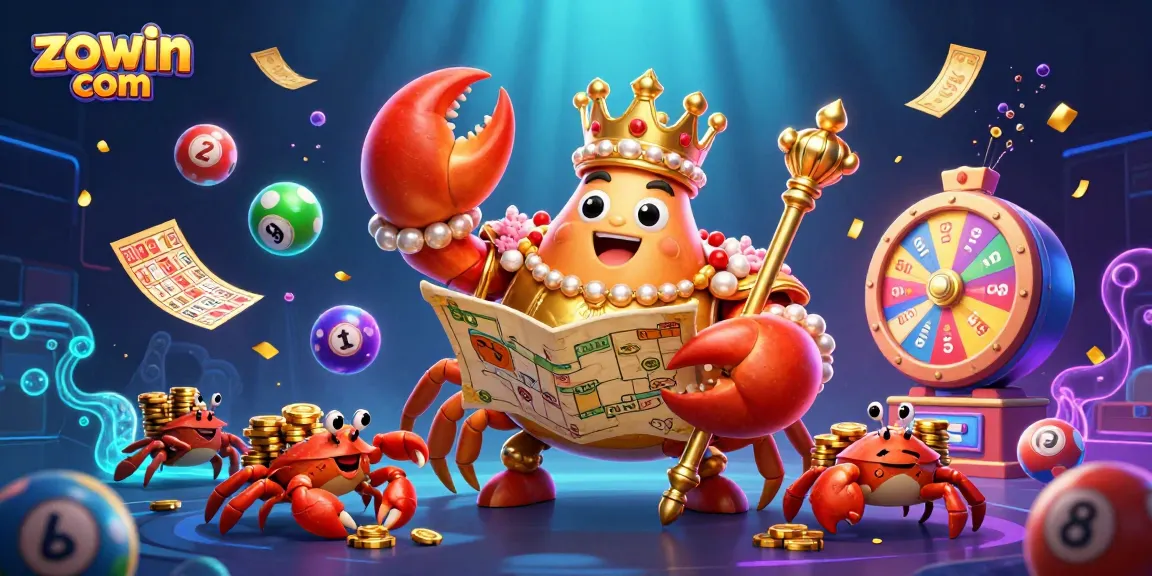 Experience the excitement of zowin com with vibrant lottery balls and captivating casino elements.