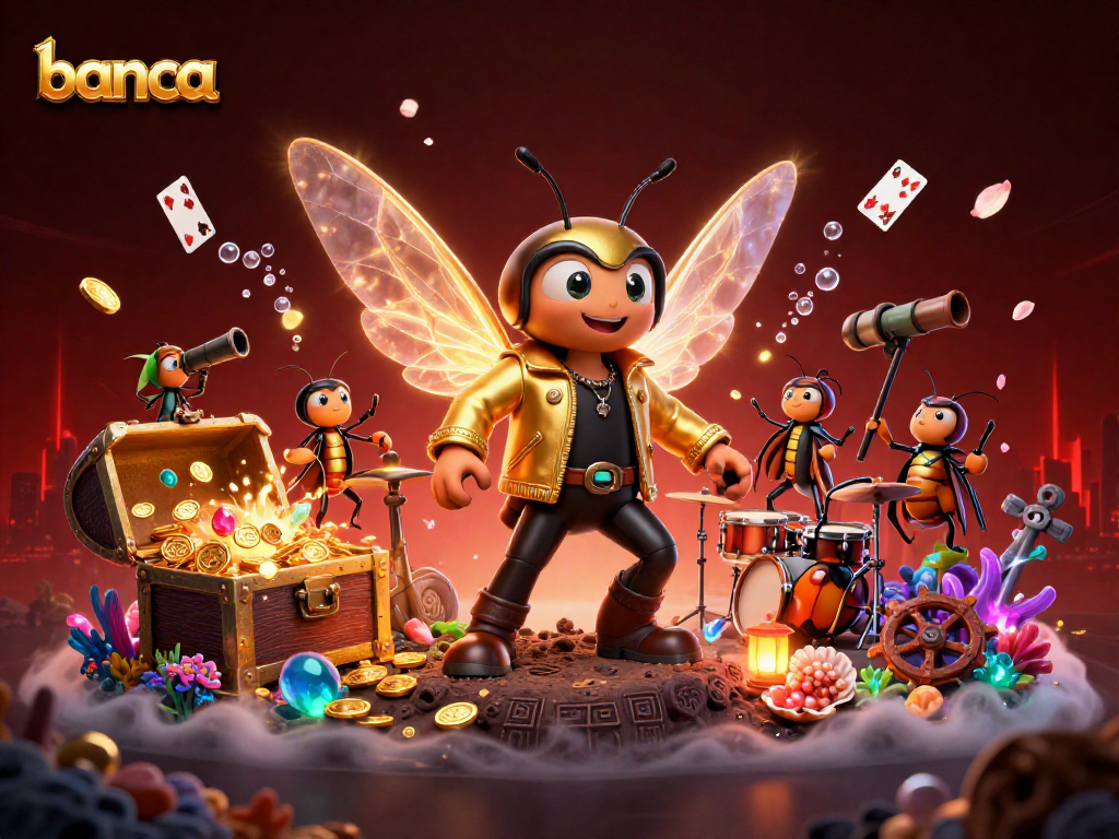 Engage in action-packed banca gameplay with vibrant characters and treasures.