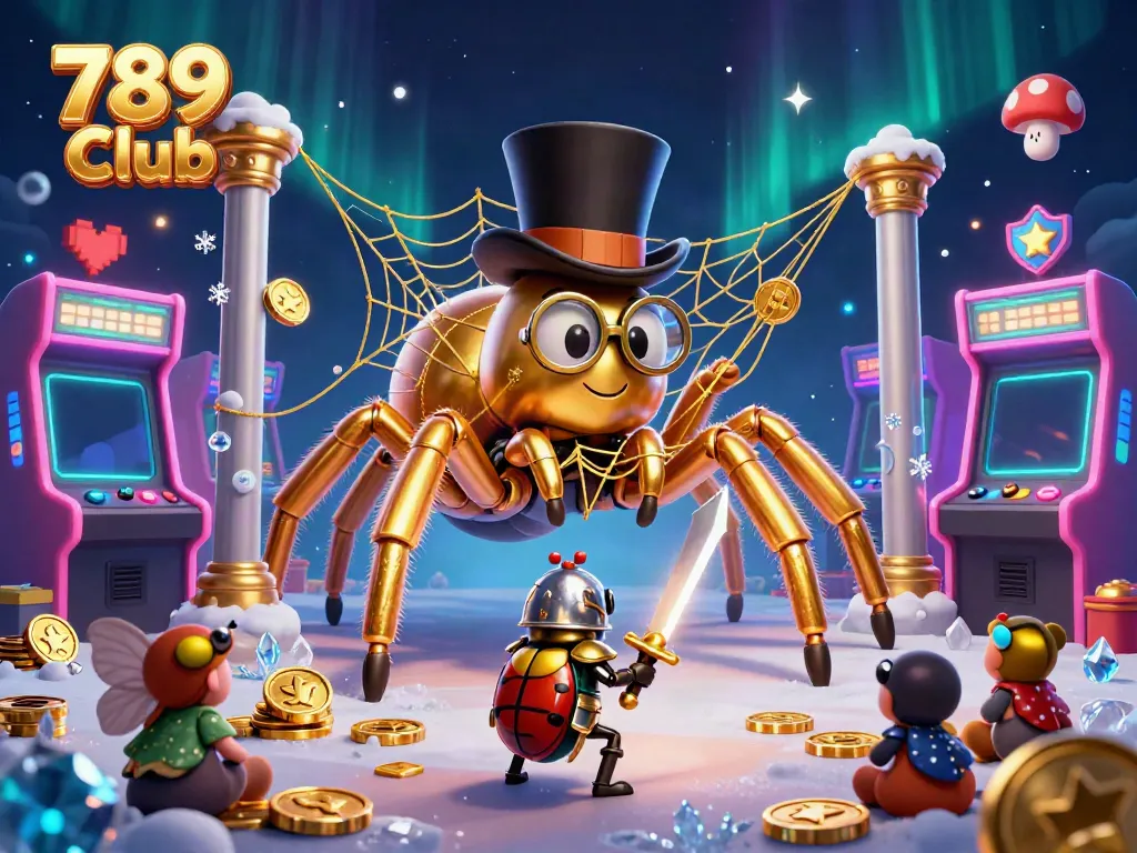 Experience 789 Club with a vivid scene of gaming characters amidst colorful casino elements