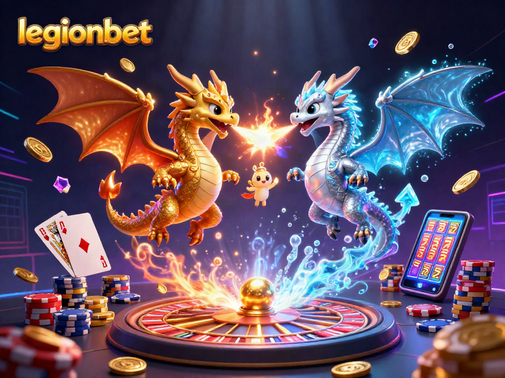 Engage with legionbet and witness the thrilling clash of gold and silver dragons amidst dynamic casino elements.