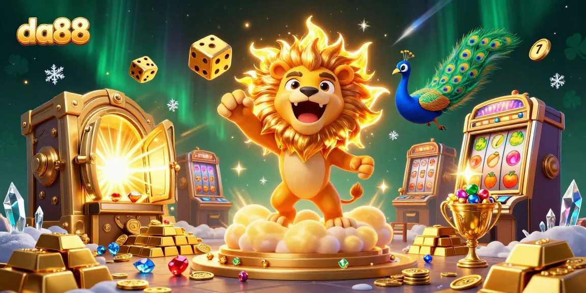 Spin the reels at da88 with thrilling slot scenes featuring vibrant characters and dazzling treasures.