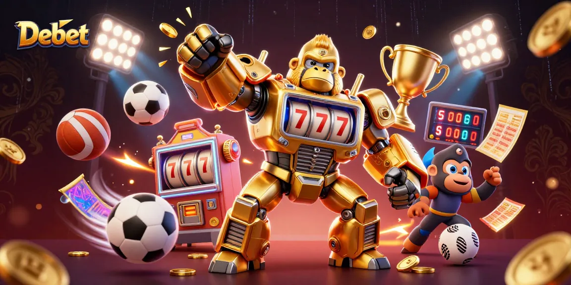 Debet’s dynamic gaming scene features a golden gorilla mech and sports elements for thrilling bets.
