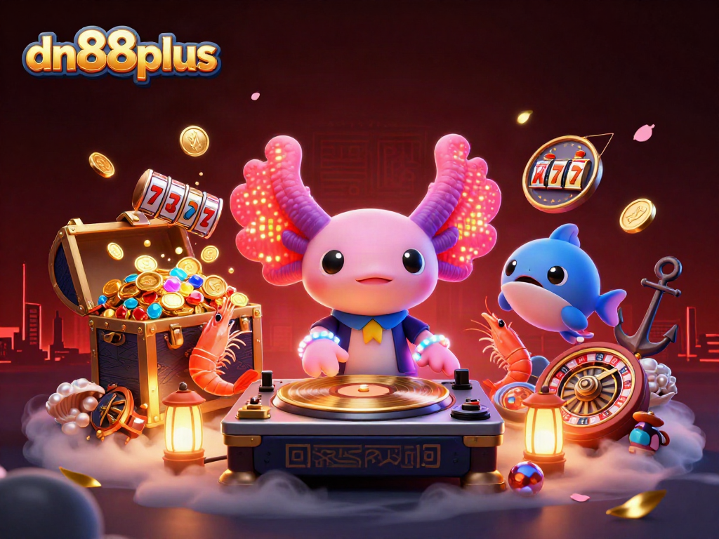 Experience the excitement of dn88plus with vibrant casino characters, spinning reels, and radiant underwater treasures.