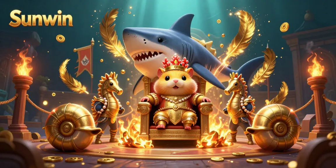 Experience exciting gameplay at Sunwin with its vibrant casino-themed 3D illustration featuring rich elements.