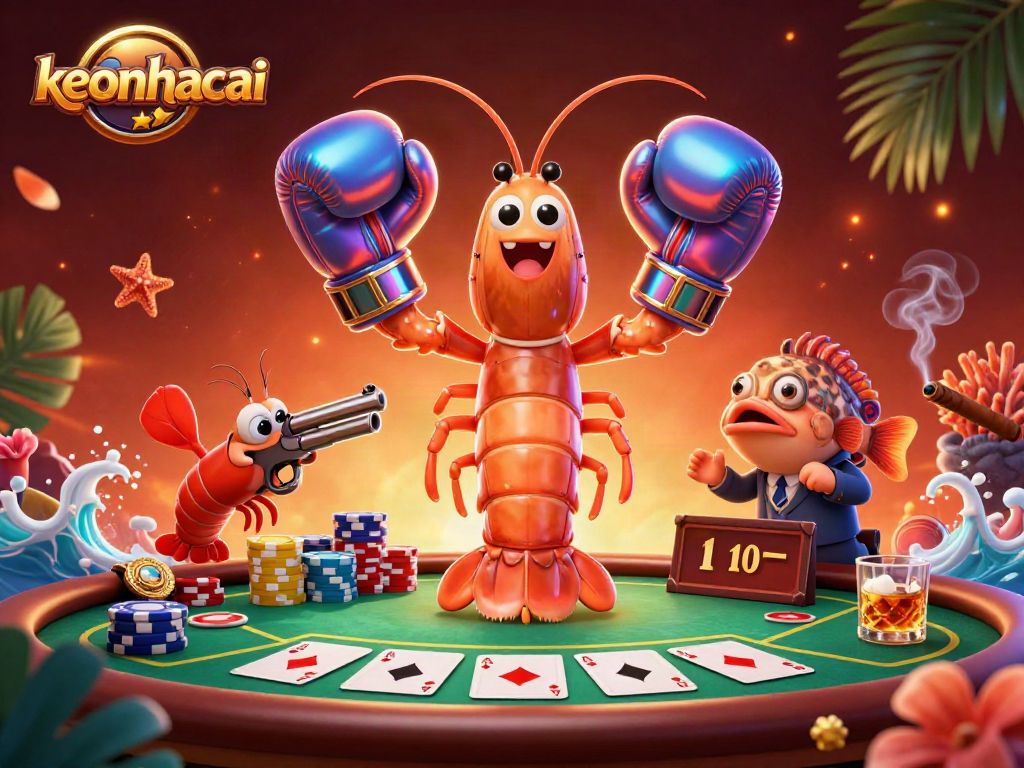 Experience intense poker action with keonhacai and vibrant characters at an electrifying casino.