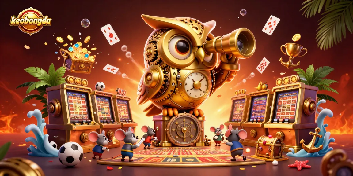 Experience keobongda excitement with a vibrant 3D illustration of a sports betting atmosphere full of energetic characters.