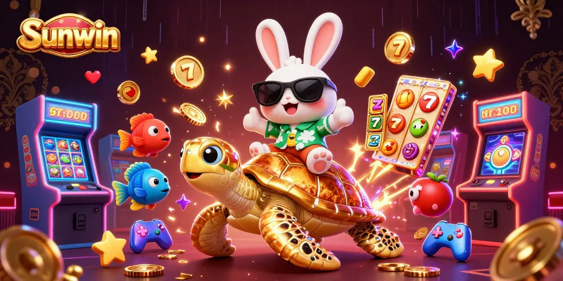 Experience thrilling wins at Sunwin with the lucky rabbit and golden turtle among vibrant slot games