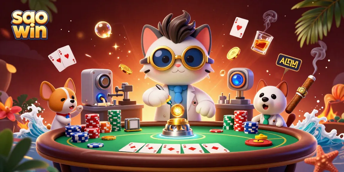 Experience the excitement of sao win with a vibrant casino scene featuring playful characters and stunning visual effects.
