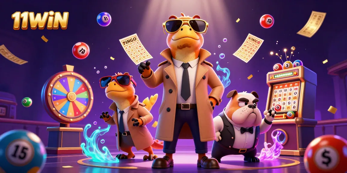 Experience thrilling lottery action in a vibrant 11WIN casino scene with colorful elements.
