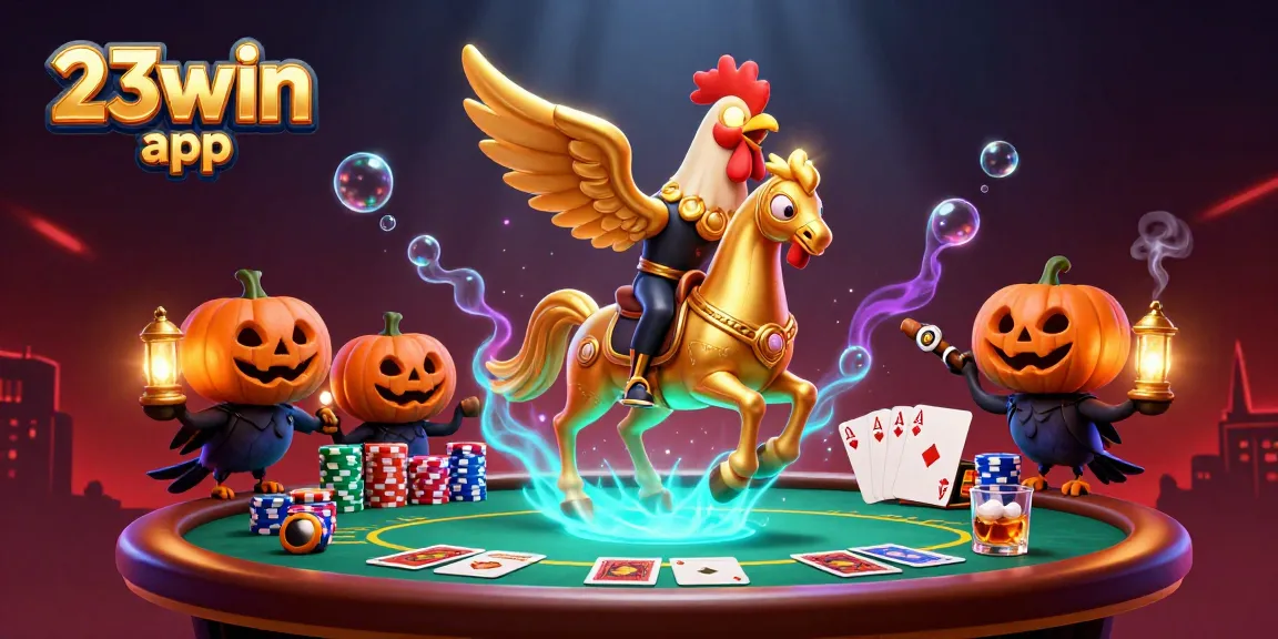 Experience thrilling gameplay with the 23win app amidst dazzling casino scenes featuring exciting poker action.