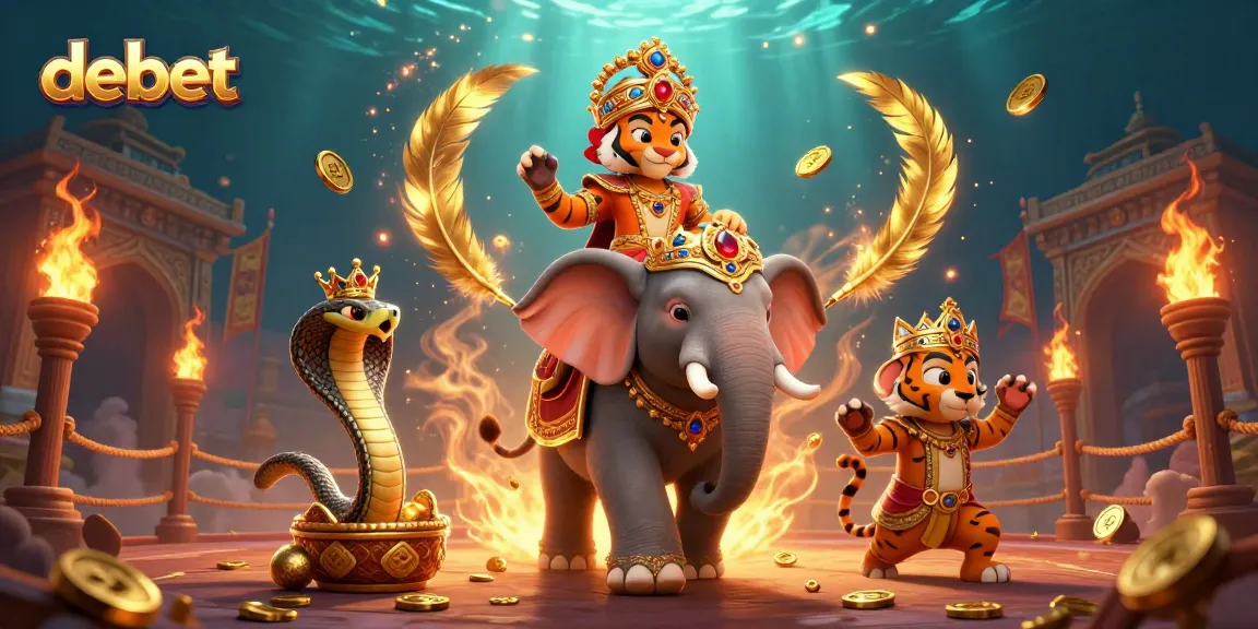 Experience the thrill of debet with dynamic casino elements in a vibrant 3D illustration.