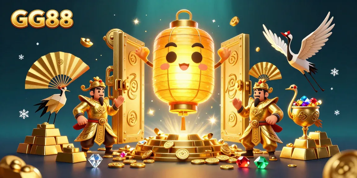 Experience the vibrant casino scene at GG88 with glowing lantern spirits and intriguing game elements.