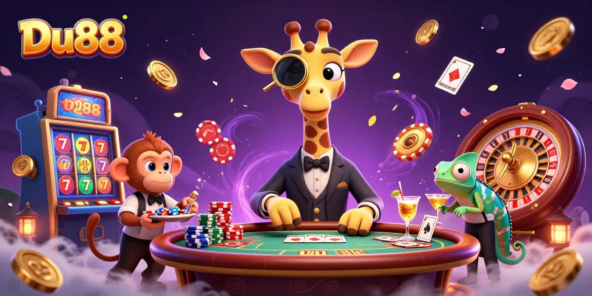Experience the thrilling world of Du88 with vibrant casino characters and dynamic gaming elements.