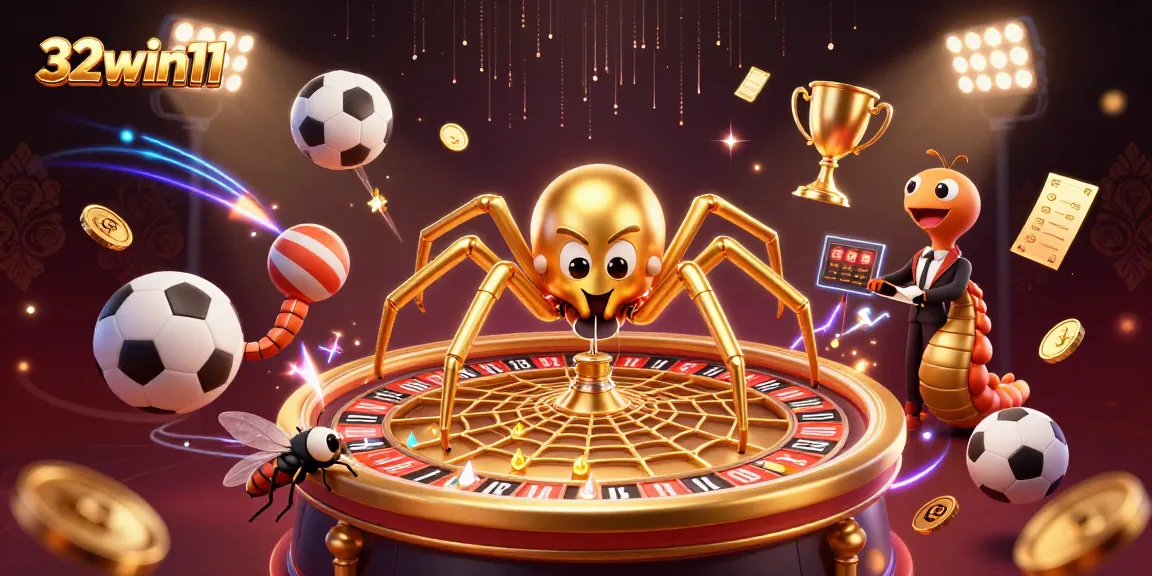 Experience thrilling bets with 32win11 in a vibrant casino scene featuring animated game elements
