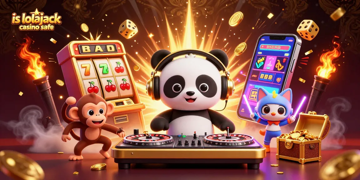 Experience the thrill of gaming with "is lolajack casino safe" in a vibrant 3D illustration of characters and casino elements.