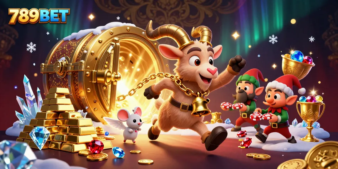 Experience the thrilling 789BET casino with Krampus and magical elements in a festive scene.
