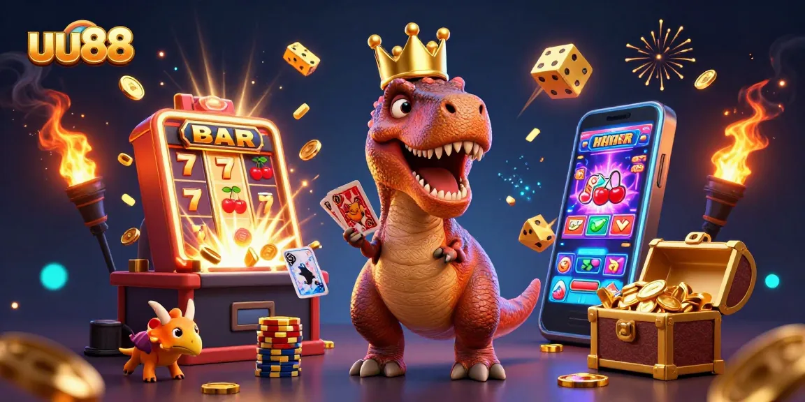 uu88 engages players with a vibrant 3D casino scene featuring colorful characters and exciting game elements