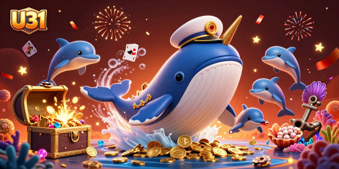 Experience thrilling wins at U31 with an animated undersea adventure featuring a captain whale and poker dolphins.